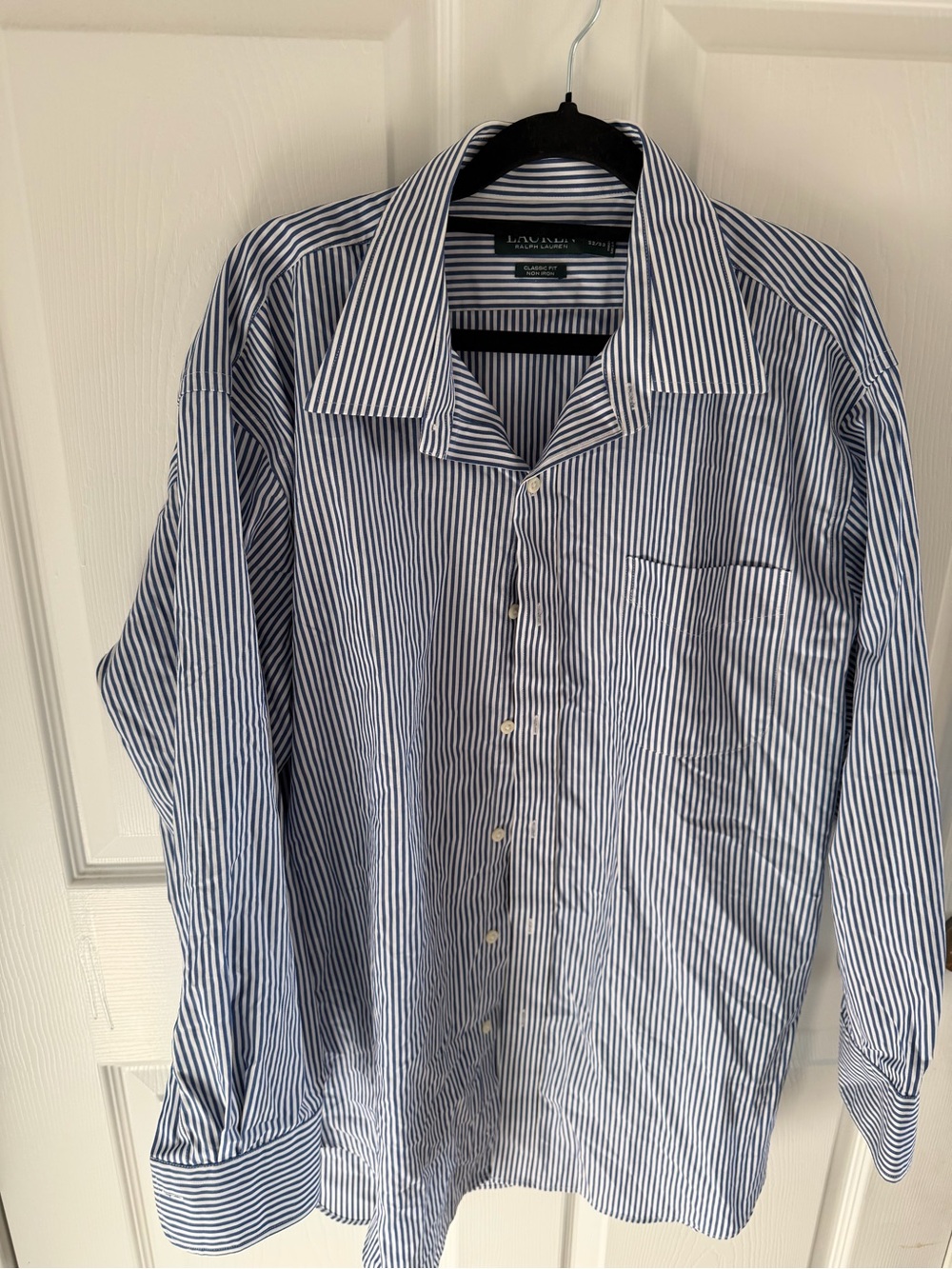 LAUREN Ralph Lauren Blue & White Striped Dress Shirt